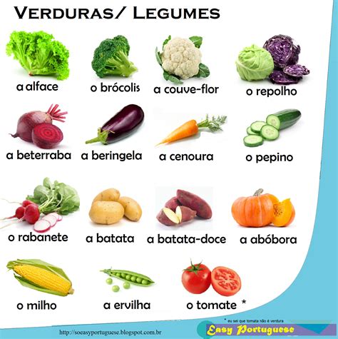 Verduras E Legumes Lista