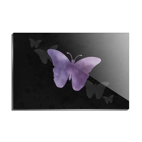 Purple Butterfly Watercolor Silhouette Rectangle Acrylic Fridge