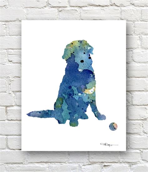 Golden Retriever Art Print Abstract Watercolor Painting Etsy