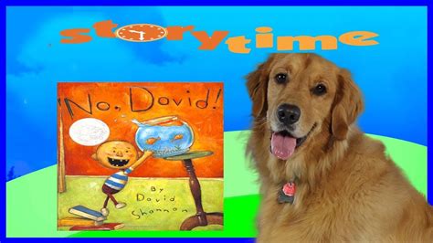Kids book by david shannon children's book read alouddavid keeps getting into trouble. DOG READS BOOK "NO DAVID" BY DAVID SHANNON. ADULT READING ...