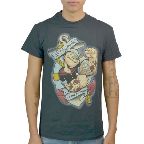 Popeye Strong To The Finish Men S Black T Shirt NEW Sizes S XL