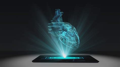 Heart Health Projection Futuristic Holographic Display Hologram