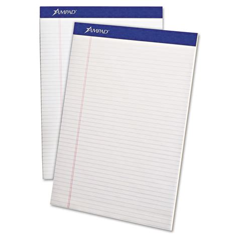 Ampad Perforated Writing Pads Narrow Rule 50 White 85 X 1175 Sheets