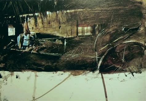 Inside Olsons Barn 1964 Watercolor Landscape Andrew Wyeth