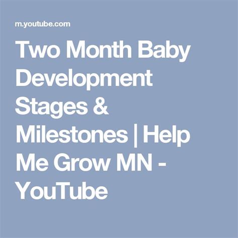 Two Month Baby Development Stages And Milestones Help Me Grow Mn