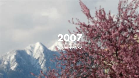 2007 Winning Haiku Vancouver Cherry Blossom Festival