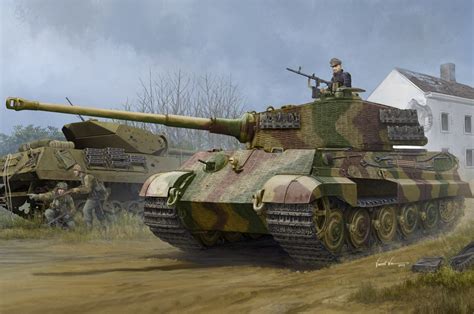 King Tiger Henschel Turret Sdkfz182 W Zimmerit Sukērumoderā