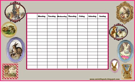Fancy Bunny Weekly Planner Lol Free Printables Too Cool For School