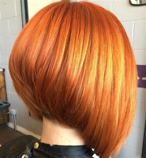 Copper Red Stacked Bob Stacked Haircuts Stacked Bob Haircut Hair Styles