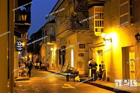 Downtown Colonial Walled City Cartagena Colombia South America