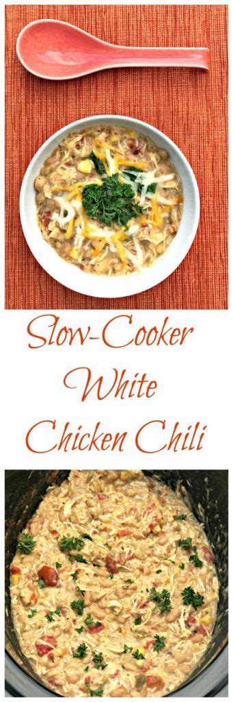 I've been making a variation of this slow cooker chili forever now and finally ordered myself to write down the ingredients in amounts. Lightened-Up Slow-Cooker White Chicken Chili