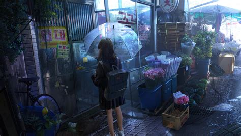1360x768 Anime Girl Umbrella Rainy Day 5k Laptop Hd Hd 4k Wallpapers