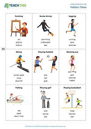 Sports And Hobbies Pictionary English Esl Worksheets For Distance Aac