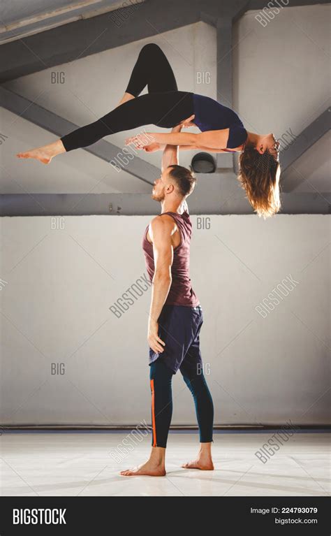 Gymnastic Yoga Poses For 2 Friends Amashusho Images