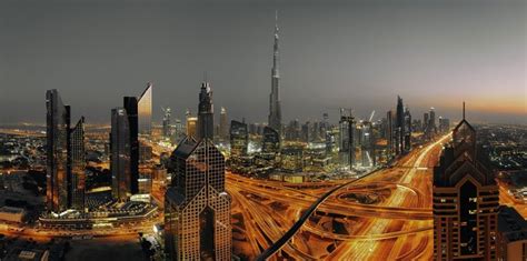 Cityscape Lights Long Exposure Dubai Wallpaper Coolwallpapersme