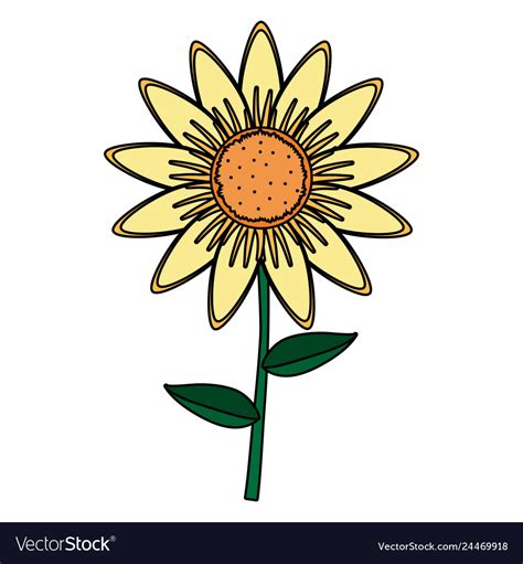 Cute Sunflower Cartoon Royalty Free Vector Image