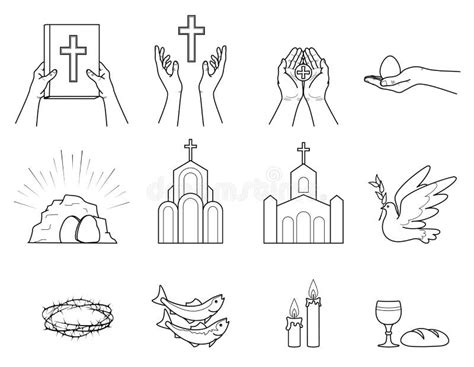 Religious Christian Symbols And Signs Stock Vector Illustration Of