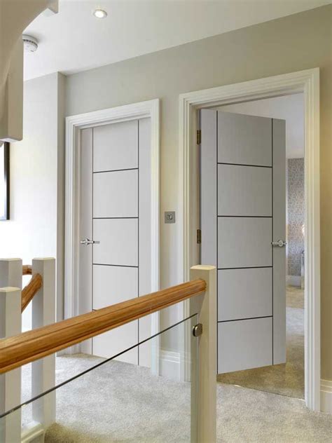 White Contemporary Linea Satin White Pre Finished Internal Door