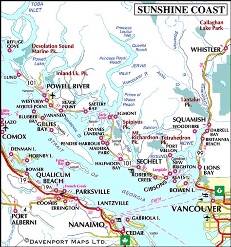 Sechelt BC Map & Information - alluraDirect.com
