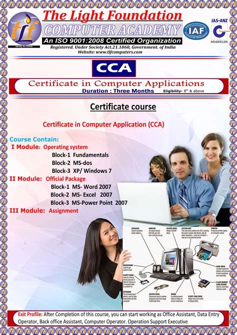 Certain certificate programs also provide. TLF Computers- Courses | Certificate in Computer ...
