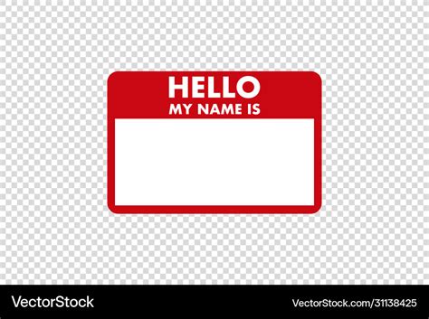 hello my name is sticker tag royalty free vector image