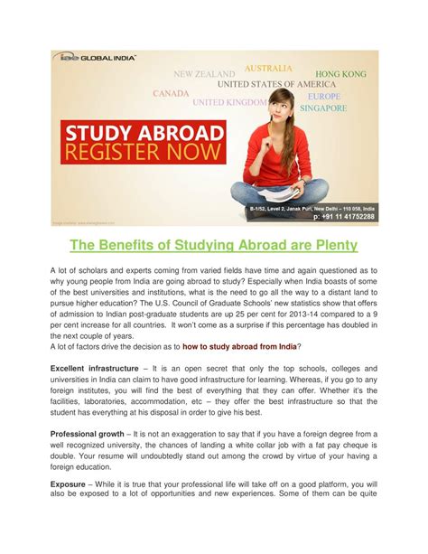 Ppt The Benefits Of Studying Abroad Are Plenty Powerpoint