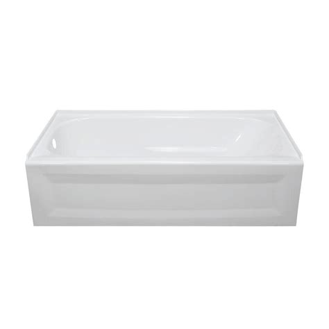 lyons industries elite 4 5 ft left drain soaking tub in white etl01543019l the home depot