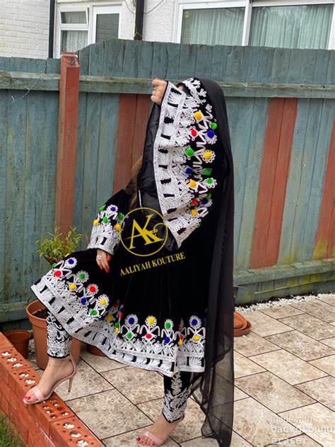 Afghan Velvet Kuchi Dress Aaliyah Kouture