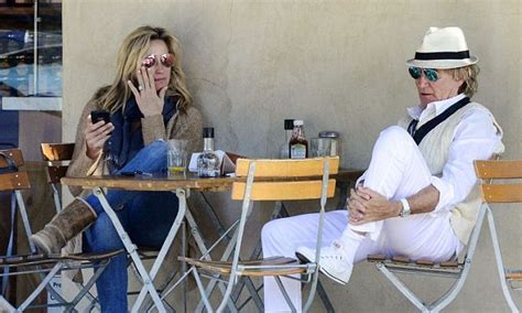 Rod Stewart Enjoys A Leisurely Drink With Wife Penny