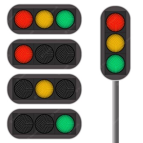 Premium Vector Traffic Light Led Backlight Red Color Continued