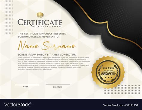 Certificate Template With Luxury And Texture Vector Image