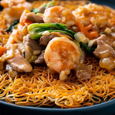 Hong Kong Crispy Noodles With Pork And Prawn Marions Kitchen