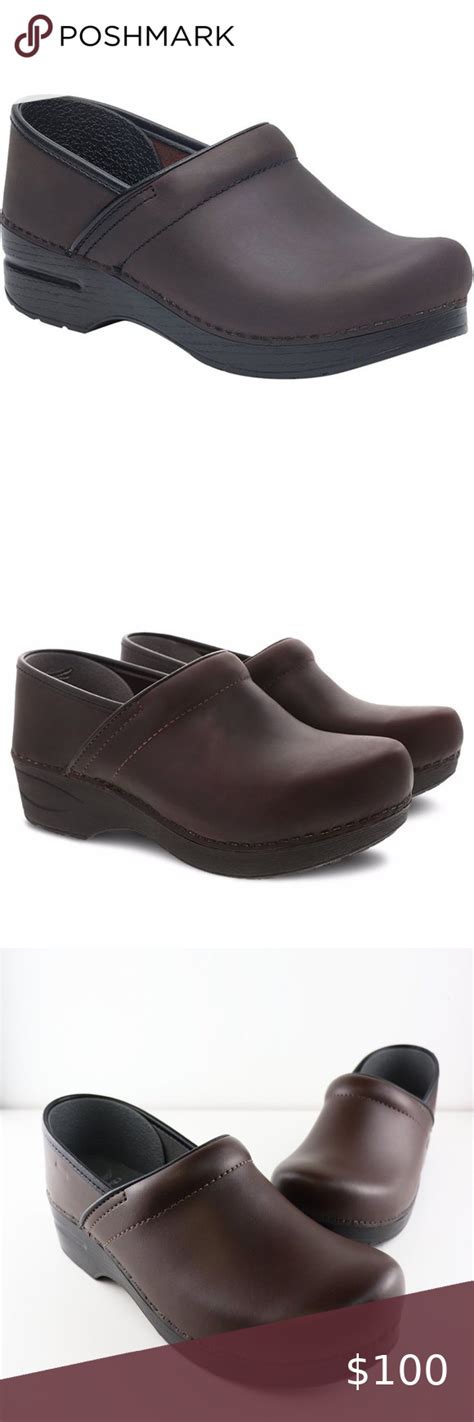 new dansko professional pull on oiled clog brown leather clog heels clog heels leather clogs
