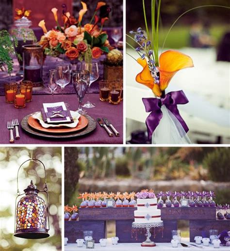 Purple And Orange Wedding Inspiration Inspiration Bow Ties And Bliss