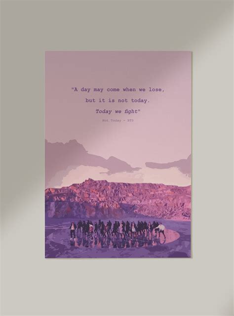 Not Today Wall Art Bts Poster Lyrics Poster Quote Bts Songs Poster