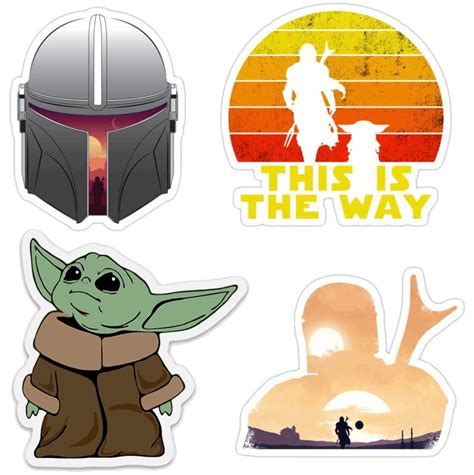 Star Wars Mandalorian Sticker Pack Etsy