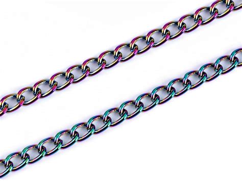 Rainbow Metal Chain Width 6 Mm Stoklasa Haberdashery And Fabrics