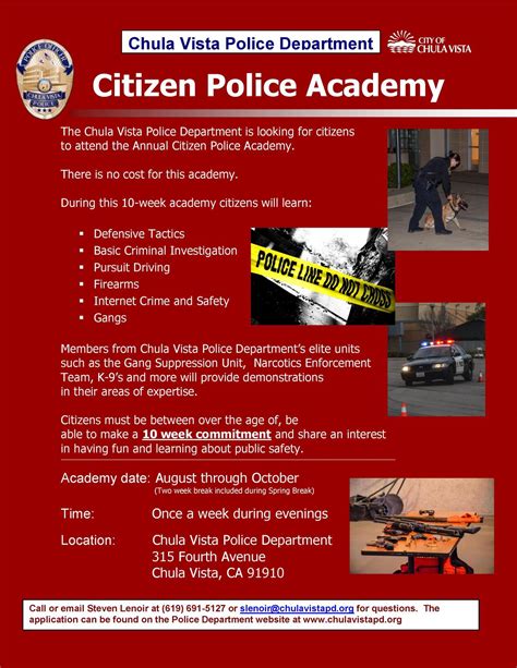 Flier for Citizen's Police Academy (Chula Vista Police Department
