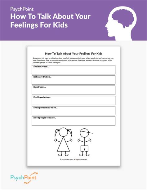 Teaching kids to identify their anger signs can also become a really fun activity when we use therapeutic games. How To Talk About Your Feelings For Kids Worksheet | Couples therapy worksheets, Therapy ...