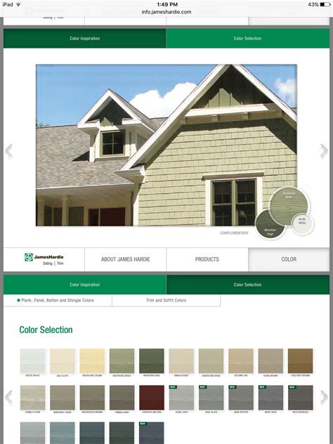 The Homepage For An Exterior Color Scheme Is Shown In Green White And Gray