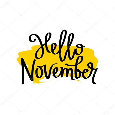 Hello November The Trend Calligraphy — Stock Vector © Chekat 113613196