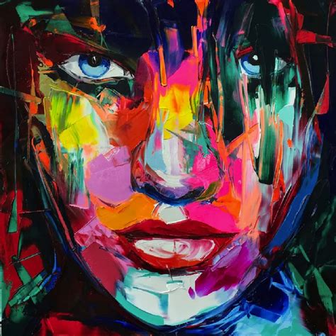 Artcozy Francoise Nielly Spray Canvas Painting Abstract Portrait Face