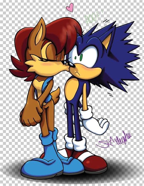 Sonic The Hedgehog Princess Sally Acorn Love Romance Kiss Png Anime Art Bird Cartoon