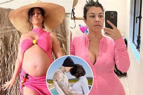 Pregnant Kourtney Kardashian In Pink Barbiecore Pajamas