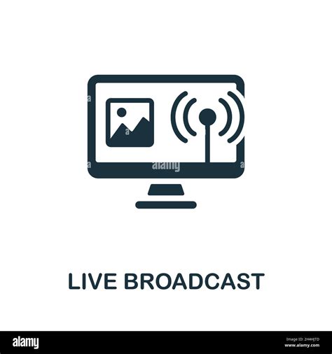 Live Broadcast Icon Monochrome Sign From Social Media Marketing