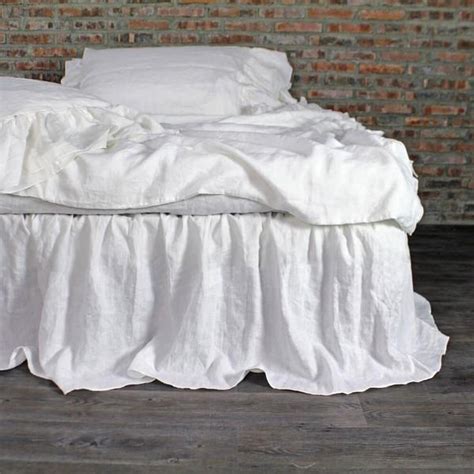 romantic ruffles linen bed valance linenshed