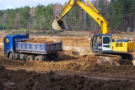 Work Of Digging Ground And Machines Truck Stock Photo Image 24039000