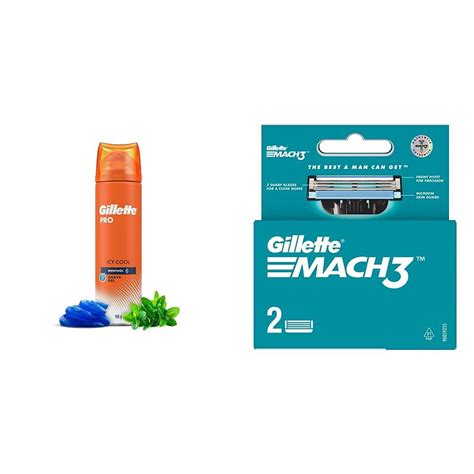 Buy Gillette Pro Shaving Gel Icy Cool With Menthol 195g White