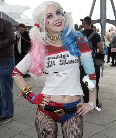 A Cosplayer Arrives In A Skimpy Outfit London Comic Con Event