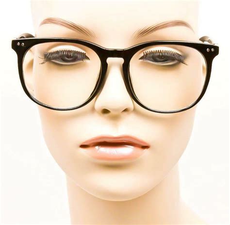 Retro Chic Large Oval Black Nerd Geek Sexy Teacher Eye Glasses Frames